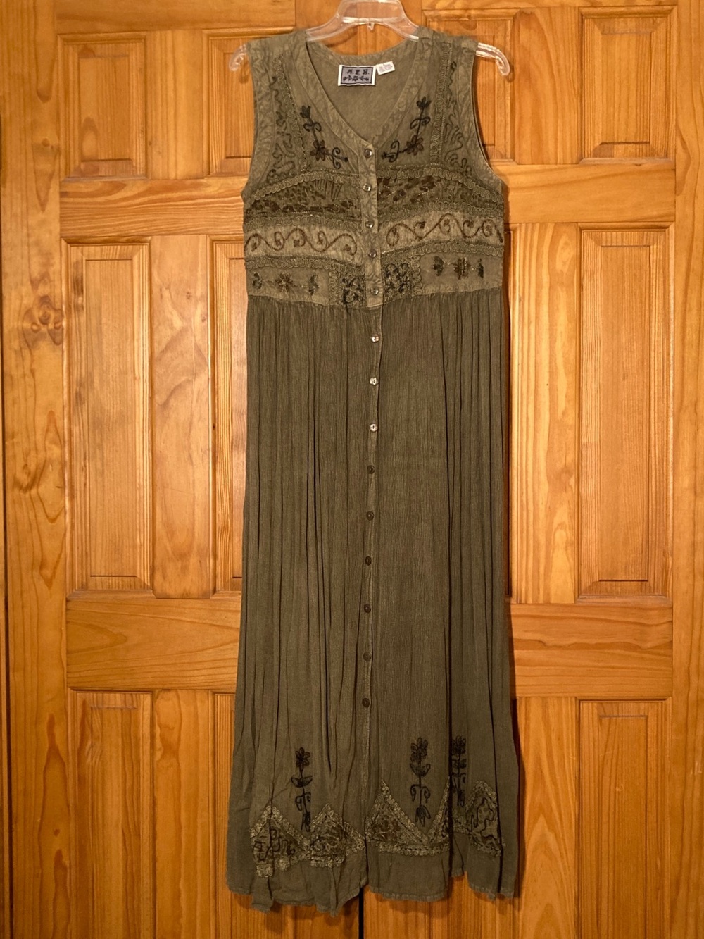 NWOT M.P.H Vintage 80s 90s Dress Sleeveless Maxi Green Size L Large